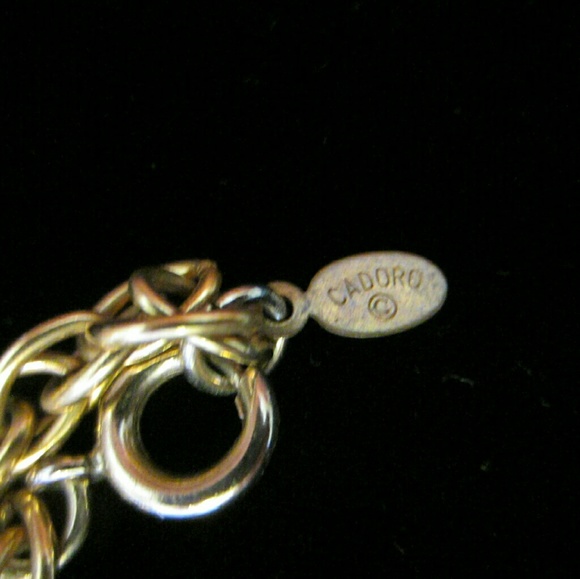 Cadoro Long Chain Necklace Decorated Large Green & Gold Beads Designer Tag Mark - Picture 7 of 14